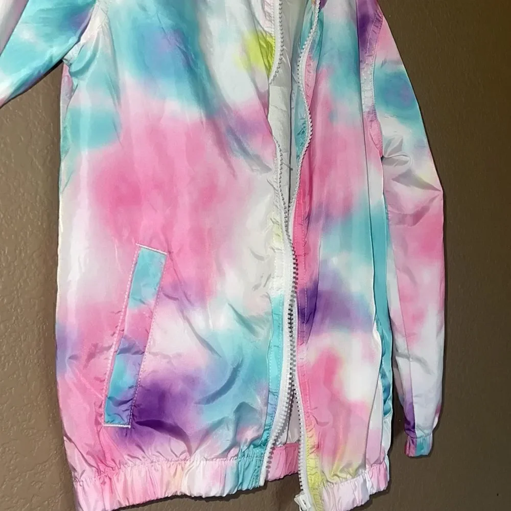 Lucky penny tie dye water color rainbow windbreaker size 6x - Picture 5 of 6
